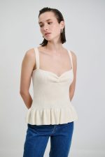 Knitted Top With Ruffles W-0036