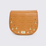 Croco Crossbody XL Cognac