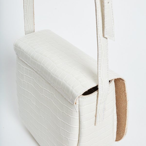 Croco Crossbody XL White - Image 4