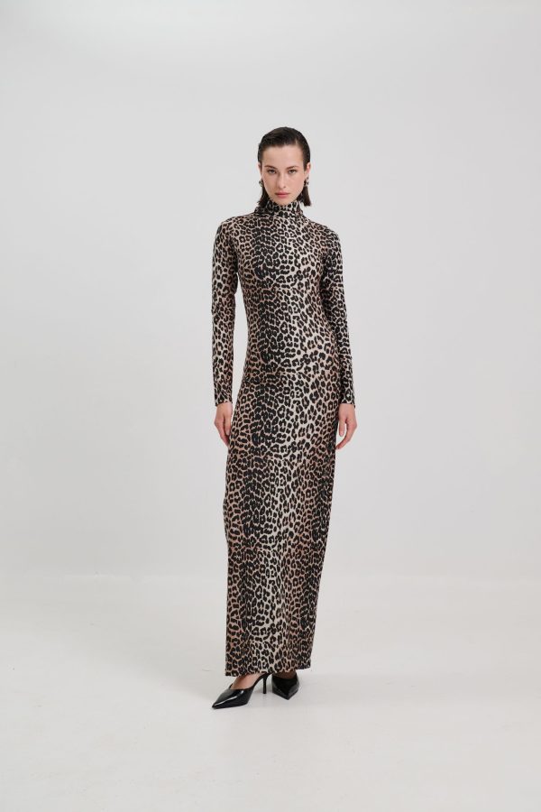 Leopard Maxi Dress W-0094 - Image 1