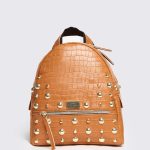 Croco Backpack Small Cognac