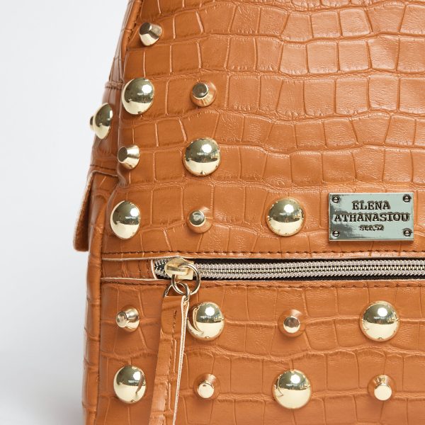 Croco Backpack Small Cognac - Image 2