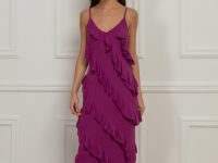 Φόρεμα Με Βολάν Magenta