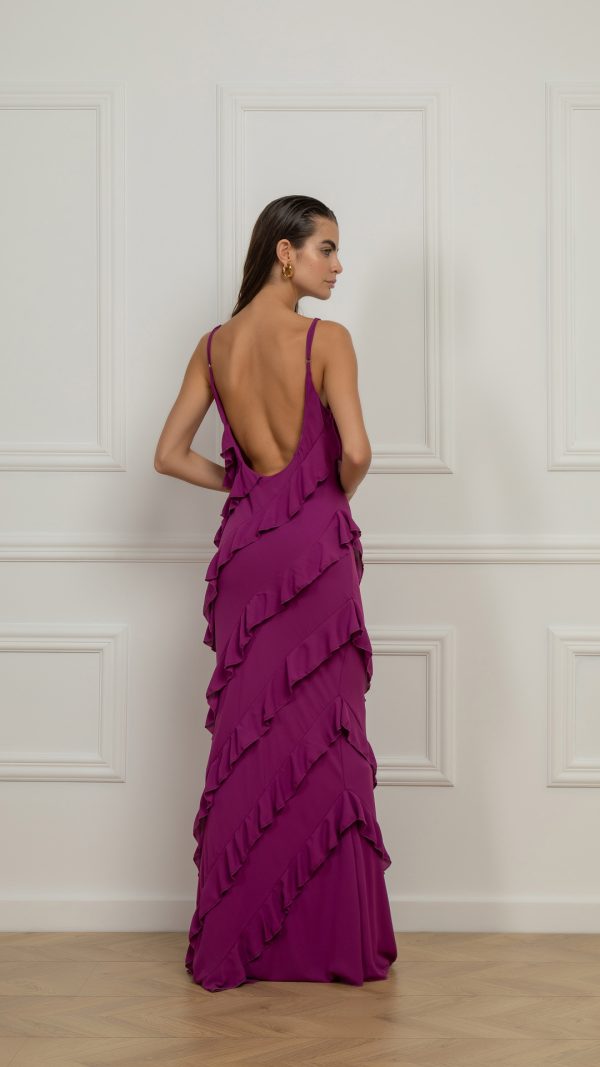 Φόρεμα Με Βολάν Magenta - Image 2