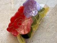 Flowers Hair Clip Red/Purple