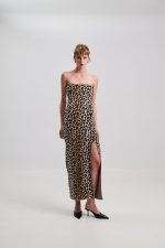 Dress Maxi Strapless Leopard