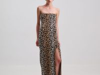 Dress Maxi Strapless Leopard