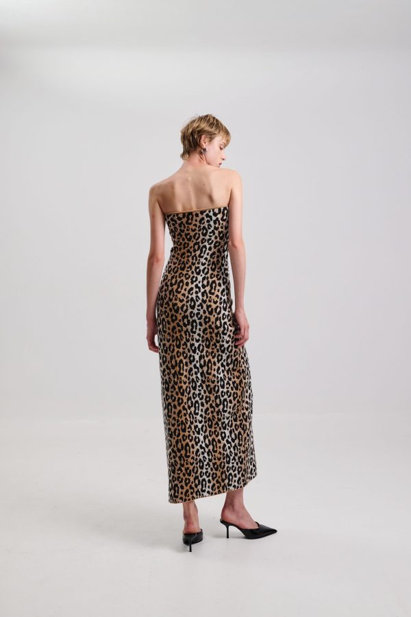 Dress Maxi Strapless Leopard - Image 3