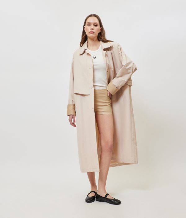 mathiew-monochrome-trench-coat.jpg Mathiew Monochrome Trench Coat - Image 1