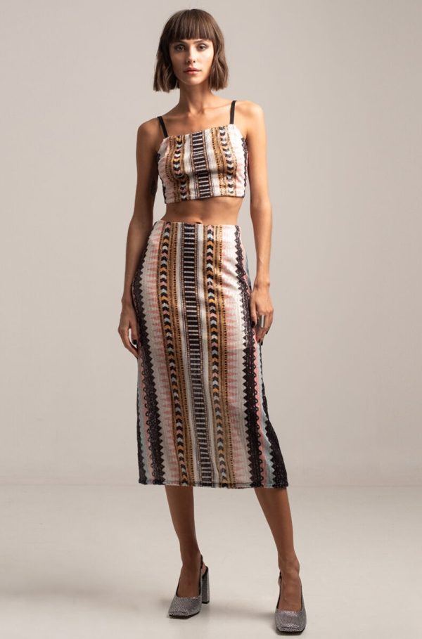 CREATOR: gd-jpeg v1.0 (using IJG JPEG v62), quality = 100 Lucid Sequin Midi Skirt - Image 1