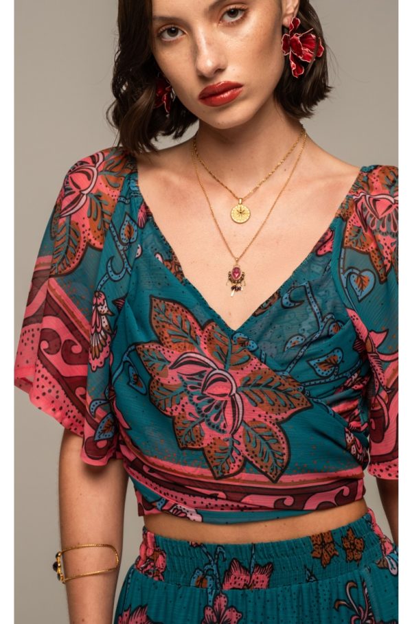 Magnolia Wrap Crop Top - Image 2