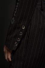 Pinstripe Crop Blazer - Image 2