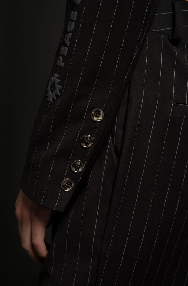 Pinstripe Crop Blazer - Image 2